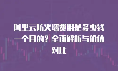 阿里云防火墙费用是多少钱一个月的？全面解析与价值对比