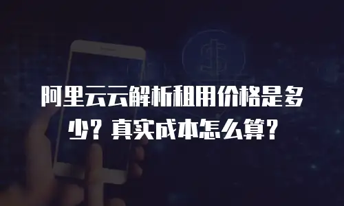 阿里云云解析租用价格是多少？真实成本怎么算？