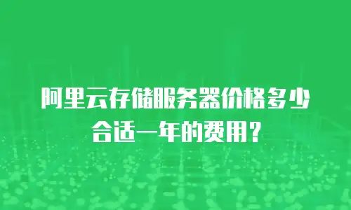 阿里云存储服务器价格多少合适一年的费用？