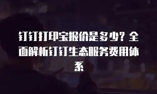 钉钉打印宝报价是多少？全面解析钉钉生态服务费用体系