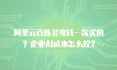 阿里云百炼多少钱一次买的？企业AI成本怎么控？