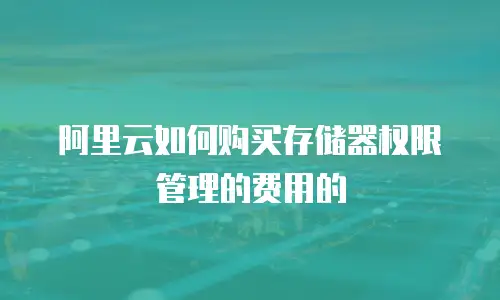 阿里云如何购买存储器权限管理的费用的