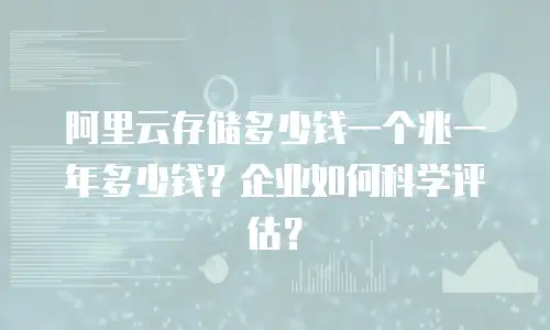 阿里云存储多少钱一个兆一年多少钱？企业如何科学评估？