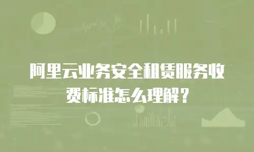 阿里云业务安全租赁服务收费标准怎么理解？