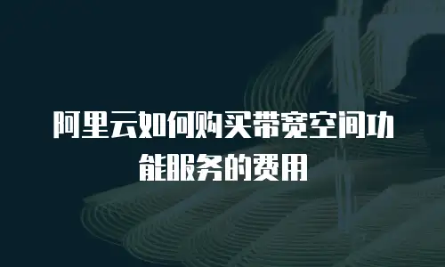 阿里云如何购买带宽空间功能服务的费用