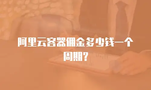 阿里云容器佣金多少钱一个周期？