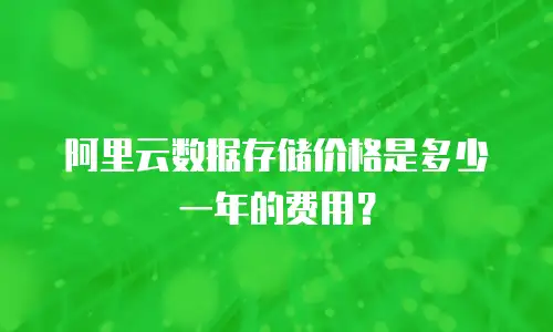 阿里云数据存储价格是多少一年的费用？