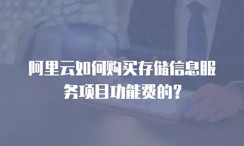 阿里云如何购买存储信息服务项目功能费的？