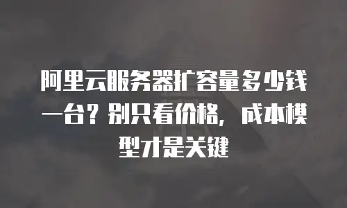 阿里云服务器扩容量多少钱一台？别只看价格，成本模型才是关键