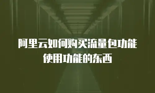 阿里云如何购买流量包功能使用功能的东西