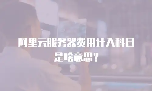 阿里云服务器费用计入科目是啥意思？
