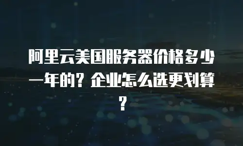 阿里云美国服务器价格多少一年的？企业怎么选更划算？