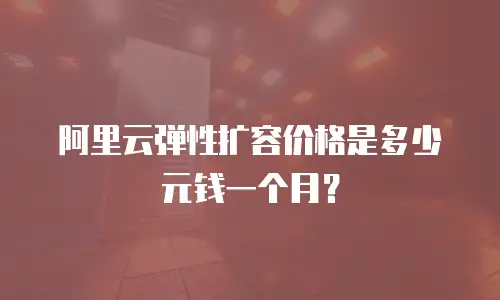 阿里云弹性扩容价格是多少元钱一个月？