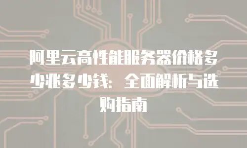 阿里云高性能服务器价格多少兆多少钱：全面解析与选购指南