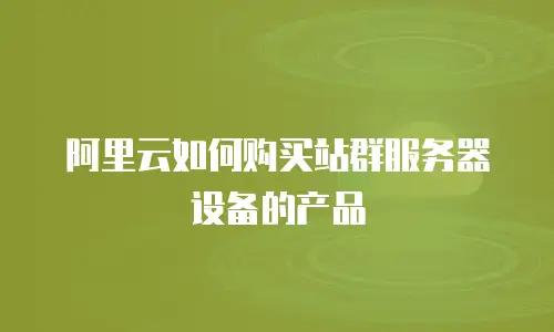 阿里云如何购买站群服务器设备的产品