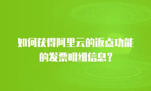 如何获得阿里云的返点功能的发票明细信息？