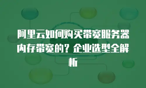 阿里云如何购买带宽服务器内存带宽的？企业选型全解析