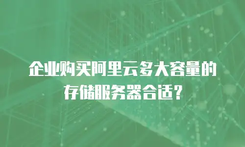 企业购买阿里云多大容量的存储服务器合适？