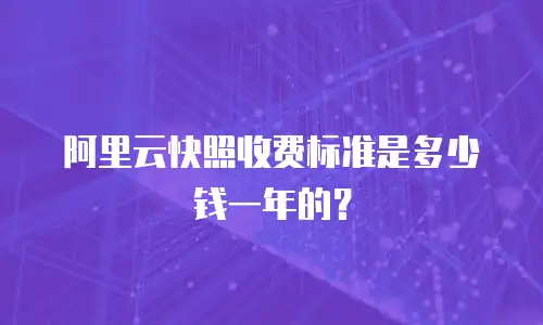 阿里云快照收费标准是多少钱一年的？