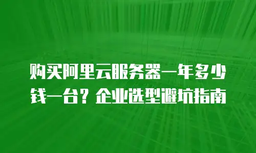 购买阿里云服务器一年多少钱一台？企业选型避坑指南
