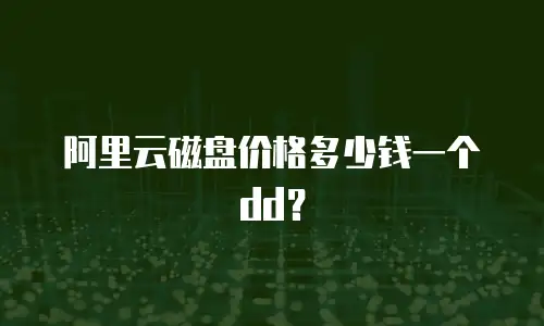 阿里云磁盘价格多少钱一个dd？