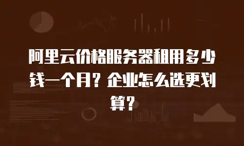 阿里云价格服务器租用多少钱一个月？企业怎么选更划算？