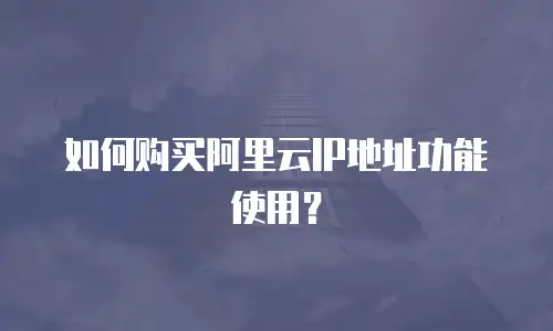 如何购买阿里云IP地址功能使用？