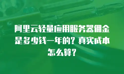 阿里云轻量应用服务器佣金是多少钱一年的？真实成本怎么算？