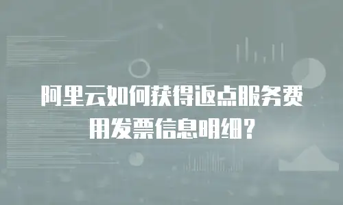阿里云如何获得返点服务费用发票信息明细？