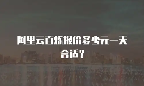 阿里云百炼报价多少元一天合适？