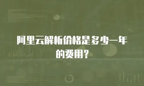 阿里云解析价格是多少一年的费用？