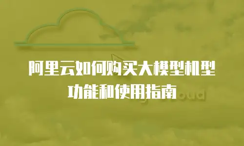 阿里云如何购买大模型机型功能和使用指南