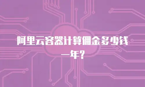阿里云容器计算佣金多少钱一年？