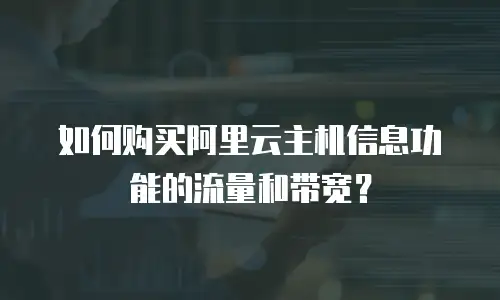 如何购买阿里云主机信息功能的流量和带宽？
