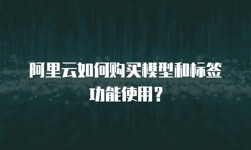 阿里云如何购买模型和标签功能使用？