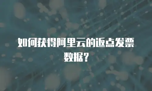 如何获得阿里云的返点发票数据？
