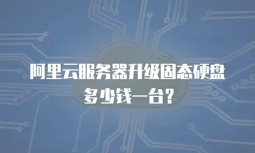 阿里云服务器升级固态硬盘多少钱一台？
