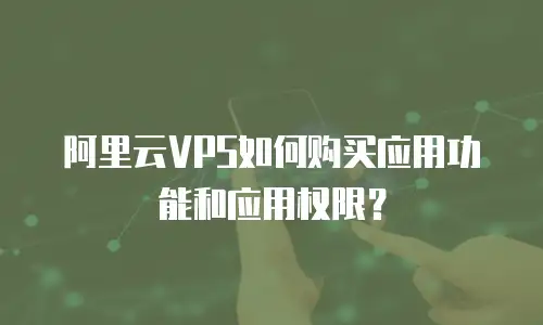 阿里云VPS如何购买应用功能和应用权限？