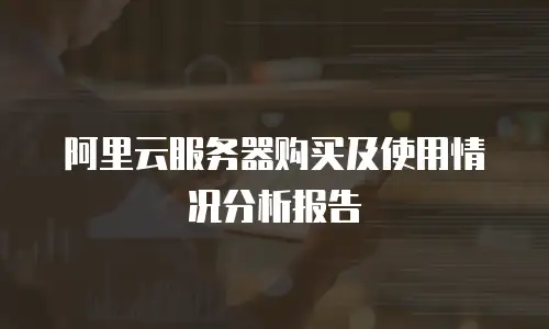 阿里云服务器购买及使用情况分析报告