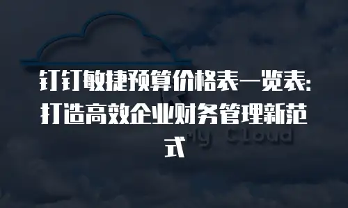 钉钉敏捷预算价格表一览表：打造高效企业财务管理新范式