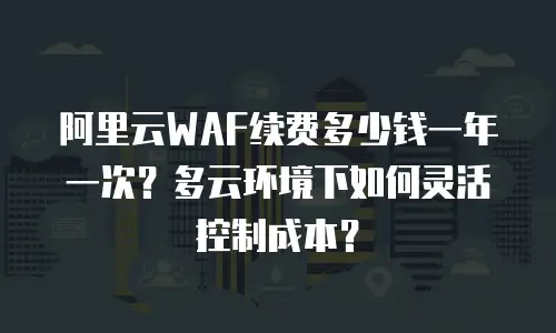 阿里云WAF续费多少钱一年一次？多云环境下如何灵活控制成本？
