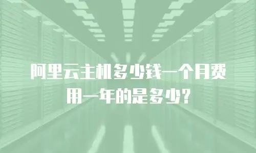阿里云主机多少钱一个月费用一年的是多少？