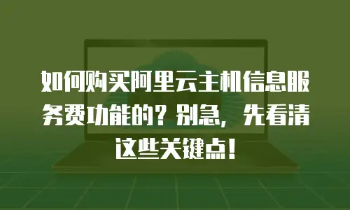 如何购买阿里云主机信息服务费功能的？别急，先看清这些关键点！