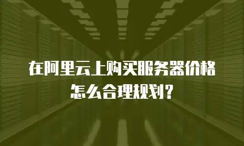 在阿里云上购买服务器价格怎么合理规划？