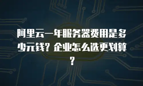 阿里云一年服务器费用是多少元钱？企业怎么选更划算？
