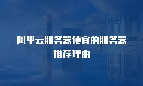 阿里云服务器便宜的服务器推荐理由