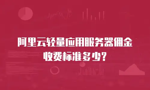 阿里云轻量应用服务器佣金收费标准多少？