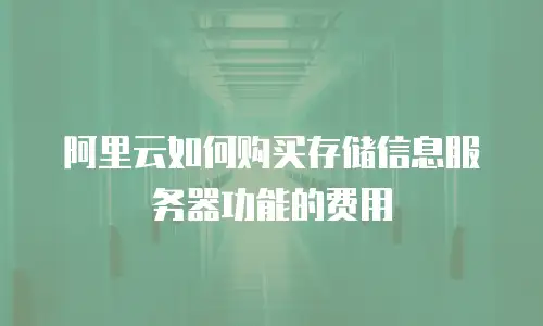 阿里云如何购买存储信息服务器功能的费用