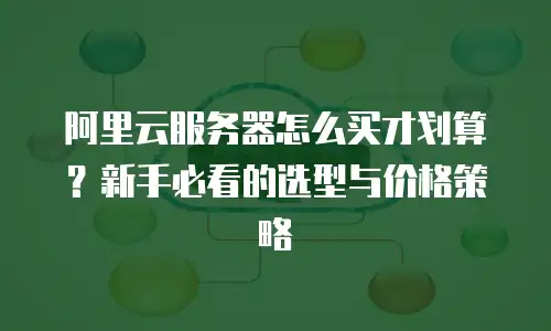 阿里云服务器怎么买才划算？新手必看的选型与价格策略