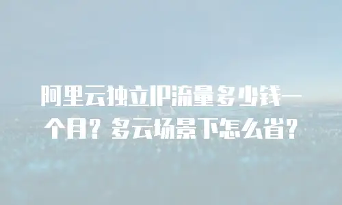 阿里云独立IP流量多少钱一个月？多云场景下怎么省？